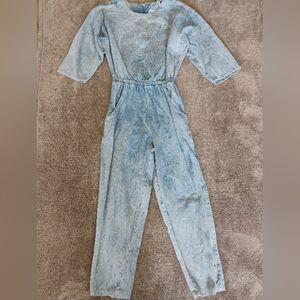 Vintage Acid Wash Lion Embossed Jumpsuit Unsized (S?)
